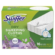 Swiffer 스위퍼 드라이 스위핑 패드 먼지떨이 바닥 대걸레용 멀티 표면 리필 페브리즈 라벤더 포함 16개입