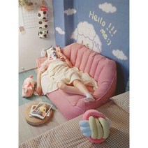 2인용 핑크 소파 북유럽 빈백소파 소프트카우치, 2인용(베이비핑크)