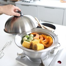 스테인레스 찜기 스팀찜기 돔뚜껑 멀티 스티머 304스텐 찜 세트 2사이즈, 미디움