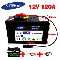 12V 배터리 18650 리튬 30A 분무기 내장 고전류 BMS 전기 자동차 126V 충전기 120Ah 120000mAh