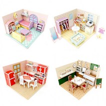 페이퍼 조립 미니어쳐 DIY 4종클레이공예 점토공예 단체수업 미술단체수업 방과후수업 노인수업 유아아동수업, 주방