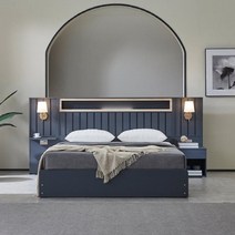 베디스 모나코 편백나무 호텔식침대 프레임 슈퍼싱글(SS) + 선반패널 1개, 연그레이