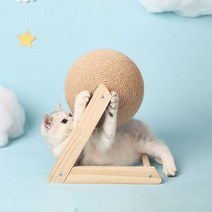 단단한 나무 사이잘 스크래처 고양이 장난감 새끼 지루함 완화 스크래치 볼 웨어러블 애완 동물 갈기 발톱 스탠딩 가구, [03] L (20cm), [02] L-shape