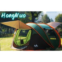 HongNuo 옥외 거실형텐트 5-8사람, 3-4, 다크그린1