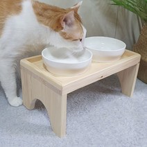 강아지식탁 자동급식기받침대 고양이식탁 원목 물그릇 받침대 높이15cm