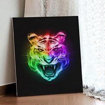 캔버스천데코사각액자53×45.5_액운을물리치는호랑이일러스트, 타입4_혼호