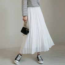 마이시즌 여성 레이드 밴딩 플리츠 스커트