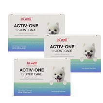 하이웰 강아지 관절 영양제 초록색 홍합 펫 액티브 원 for 조인트 케어 120캡슐, 3개