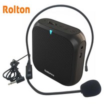 ROLTON K400 유선 마이크가있는 휴대용 음성 증폭기 메가폰 부스터 라우드 스피커 FM 라디오 MP3 교사 훈련, 1개, CHINA, White