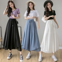 [CESS] 4878 더블팁 9부쉬폰 치마바지 3색상