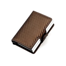 여자코치카드지갑 뜨개지갑 교통카드목걸이 남성용 RFID 듀얼 박스 카드 커버 신용 홀더 머니 클립 메탈 지갑 남녀 공용