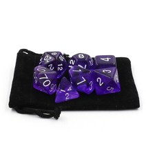 보드 게임 주사위 imdg 7 개대 크리 에이 티브 롤 플레잉 게임 주사위 다면체 아크릴 주사위 dnd 투명 컬러 디지털 게임 주사위 가방, 자주색