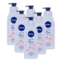 니베아 오일 인 로션 로즈 앤 아르간 오일 바디로션 400ml Nivea Oil in Lotion Rose Argan Oil Body Lotionl, 6개