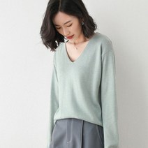봄 화사한 기본 여성 스웨터 캐시미어 탑스 루즈핏 풀오버 니트 점퍼 부드럽고 따뜻한 상의