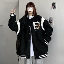 야구점퍼 베이스볼 모직자켓 레터패치 야구유니폼 단체과점퍼 커플 봄가을용