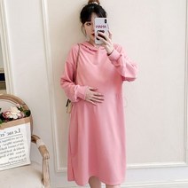 허그허그 / 딜론 베이비 핑크 라인끈 원피스 루즈 임산부복