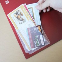 SVR265927투명접착포켓 코너스틱 대형 100매 91x106 코너스티커 꽂이 부착주머니