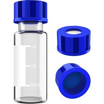 SimPure 오토샘플러 바이알 2mL 레드 화이트 셉타 100개, Clear Blue White Pre-Slit