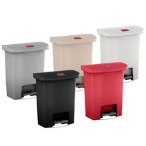 러버메이드 이동식 슬림짐 페달휴지통 90L, 검정, 1개