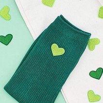 의류 패치 하트 초록 열접착패치 의류리폼 옷리폼 의류자수 와펜