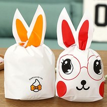 토끼 포장 비닐백 화분 미니 쇼핑백 떡 도시락 에그 타르트 쿠키 마카롱 선물 선물용 답례 답례품 기념품 홍보물 전단 악세사리 가방 소품 포장용 봉투 소형 중형 대형 특대형 1p, 특대-오렌지안경