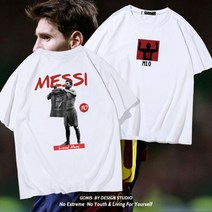 MESSI 10 리오넬 메시 바르셀로나 흰 면 반팔 티 셔츠 빅사이즈 축구 T 져지 저지 스웻 커플 훈련 유니폼