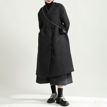 퀼팅원피스 여성 누비 이불 재킷 드레스 가을 겨울 레이스 면화 패딩 롱 코트 여성 의류 패션 INKEO 2O056