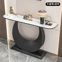 남쪽나무 콘솔 테이블 복도 현관 다용도 대리석 화장대 사이드 슬림 거실, 100길이x30폭x80높다(cm), 5:블랙+흰색