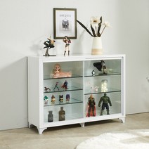 모던탑21 이지-슬라이드 1200 와이드 3단 유리 장식장, 그레이