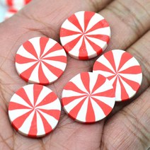 10PCS 고분자 클레이 크리스마스 사탕 인형 집 미니어처 스크랩북 완구 DIY 테이블 장식 공예, 02 Red 10PCS