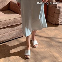 로즈블로썸 멜팅브라운 여성 캐주얼 로우힐 통굽 뮬슬리퍼 9color (8249162)