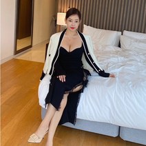 MUST HAVE 고퀄 샤 배색 도톰 니트 가디건 고급 수입의류