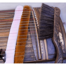 가야금 청소 브러쉬 먼지 제거 클리너 거문고 청소, 곡선형손잡이+길고부드러운브러시+관리용밀랍