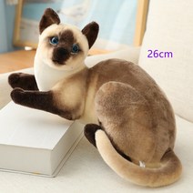 야구선수목걸이 야구목걸이 실물 같은 박제 샴고양이 플러시 장난감 시뮬레이션 미국 쇼트 헤어 귀여운 인, 04 lying siam