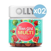 OLLY 올리 틴 걸 멀티 비타민+비오틴+징크+칼슘 블렌드 70개입 2팩 Teen Girl Multivitamin Gummies Vitamin A C D E B12 B