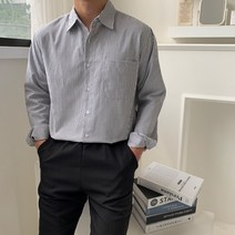 남자 유니온 스트라이프 셔츠 봄 여름 가을 오버핏 데일리 남방 빅사이즈 와이셔츠 옷 코디 ﻿