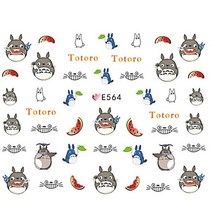 일본 애니메이션 판지 네일 스티커 미소 얼굴 토끼 고양이 디자인 아트 물 전송 전사 술 아름다움 장식 Dropshipping, [13] E564