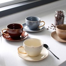 [2HOT] 에크렌 24K골드 노블 커피잔 1인, 베이지