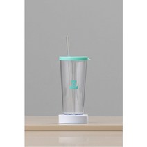 TR테디베어 캐릭터 심플 빨대컵 670ml (빨대포함), 라이트 그린