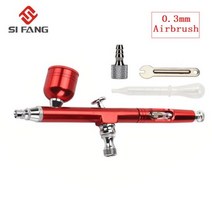 7cc 에어 브러시 듀얼 액션 중력 피드 0.3mm 노즐 스프레이 건 레드/골드/블레이크 케이크 장식 브러쉬 네일 매니큐어, Style 1