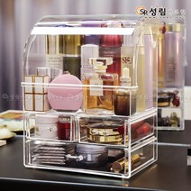 성림아크릴 일체형 올인원 화장품 정리함 화장대 정리 메이크업 보관함, 1Ea