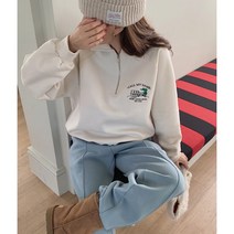 기모 집업 트리 벨로아 카라맨투맨 루즈핏맨투맨