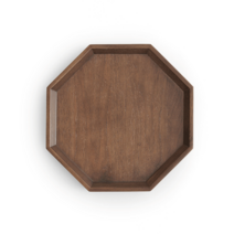 레트로 우드 팔각 소반 형 트레이 4종(빈티지 뉴트로 전통 옛날 교자 월넛 나무 쟁반), 팔각원형, 1개