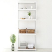 슈랙엣홈 무볼트 조립식앵글선반 5단 블랙 화이트 앵글선반, 선반 5단1800 화이트/400x400 (WxD)