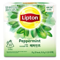 립톤 허브티 페퍼민트 10티백, 8개