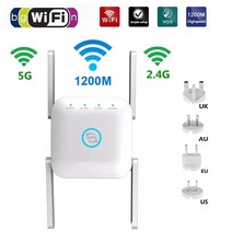 와이파이 증폭기 공유기 인터넷 1200Mbps 리피터 라우터 익스텐더 5G 2.4G 미니 장거리 부스터 신호 AP WPS Eesy 설정, [01] EU Plug, [01] WHITE, 01 White