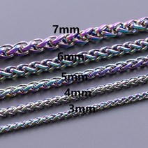 야구선수 목걸이 재료 보석 액세서리 및 부품을 만드는 수공예품에 대한 1pcs 두께 5mm 스테인레스 스틸 무지개 목걸이 팔찌