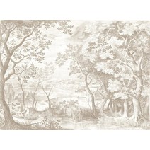 풍경화벽지 유럽 숲 벽지 거실 풍경 배경 장식 침실, self-adhesive canvas, [06] 2200317005-1