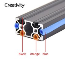 Creativity 3D 프린터 부품 2M 6mm 플랫 씰 2020 알루미늄 프로파일 슬롯 커버 패널 홀더 블루 오렌지 CNC, 01 2M_01 파란