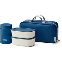 써모스 도시락 보온도시락 런치박스 세트 진공 단열 보온보냉 JEA-800, 스프자: 200ml / 반찬통: 300ml×2개, 네이비